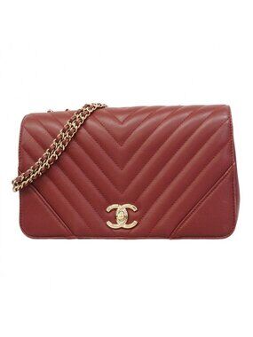 Chanel Shoulder Bag Stitch Lambskin Bordeaux Chien Pants Gold